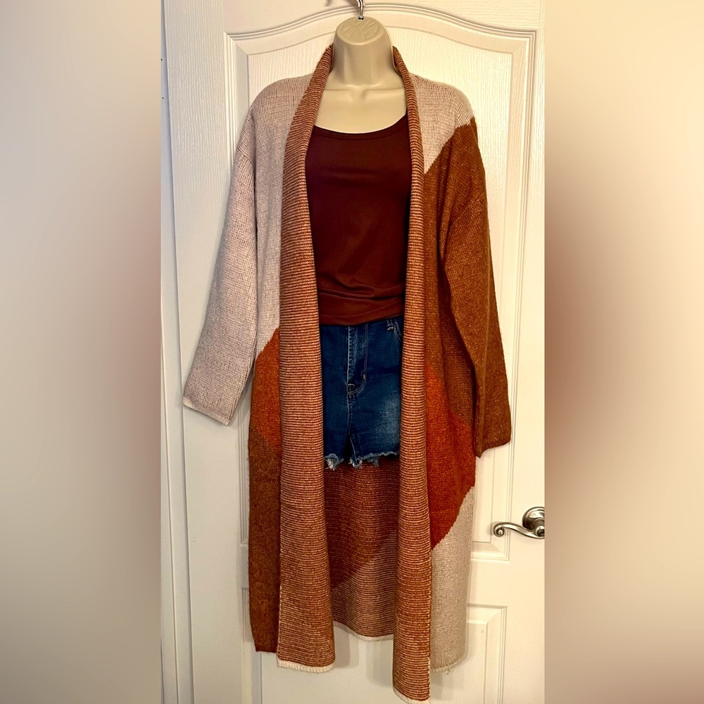 Open front Long Cardigan Sweater